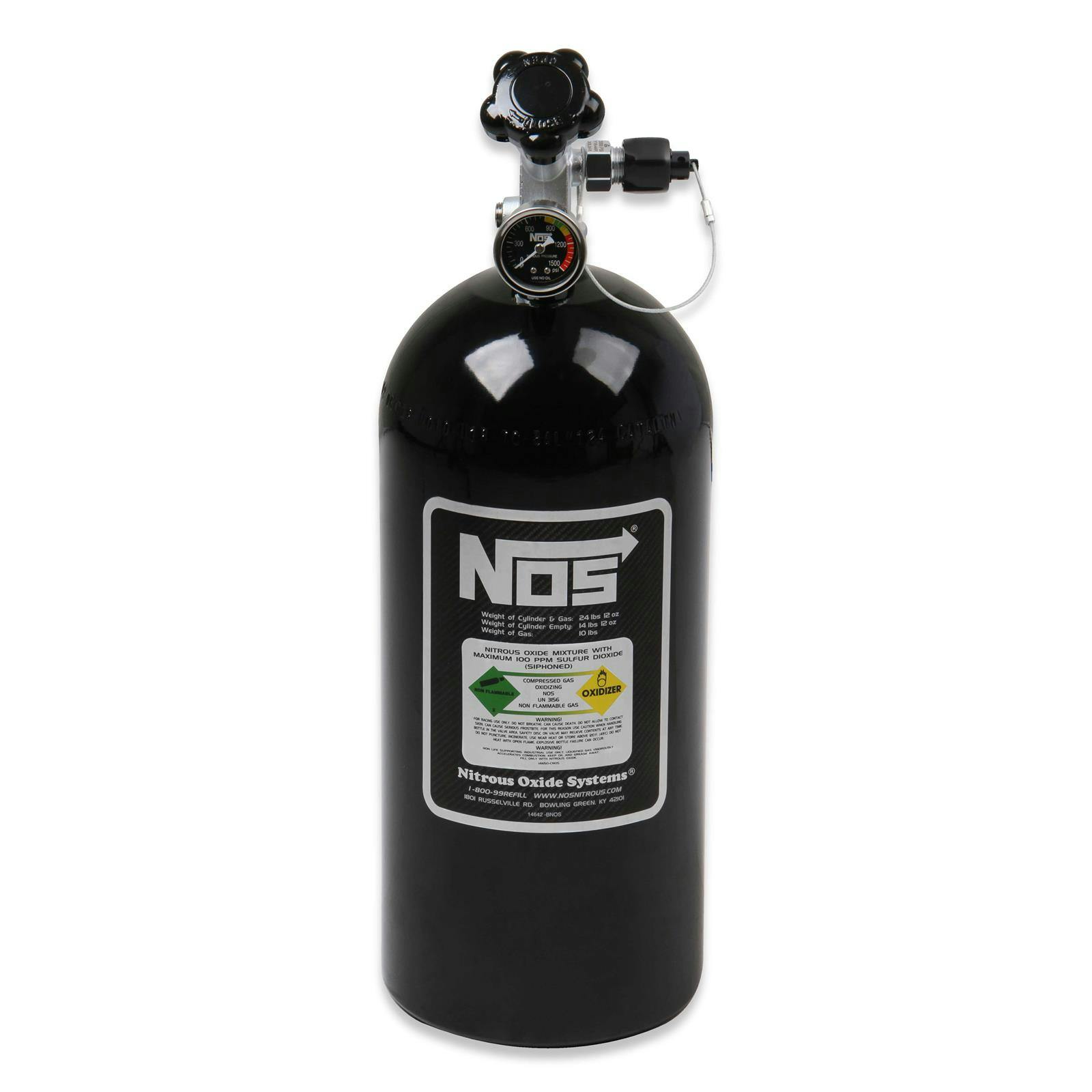 NOS 14745B-TPINOS Nitrous Bottle, 10 Pound, Super Hi Flo, Black