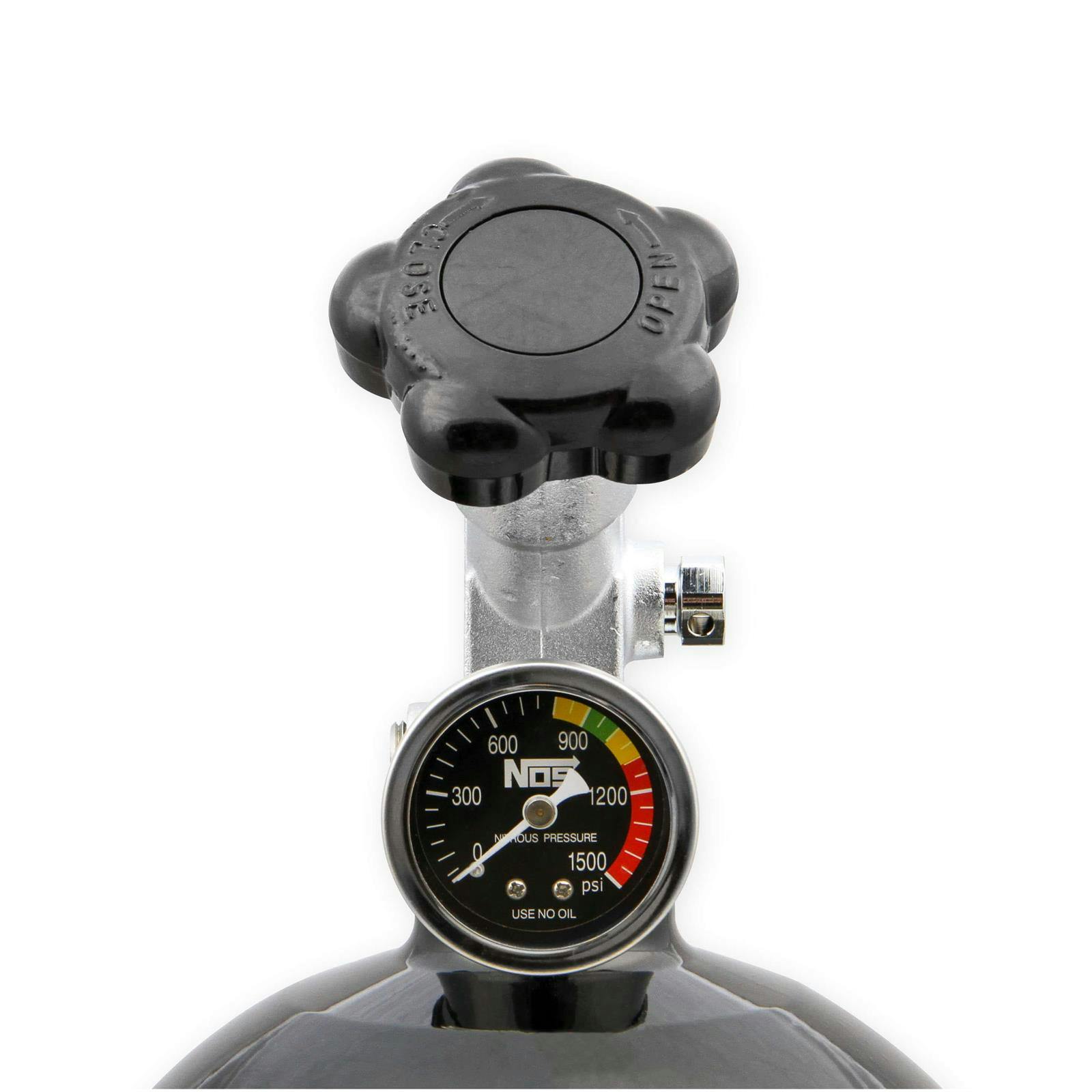 NOS 14750BNOS Nitrous Bottle, 15 Pound, with Gauge, Black