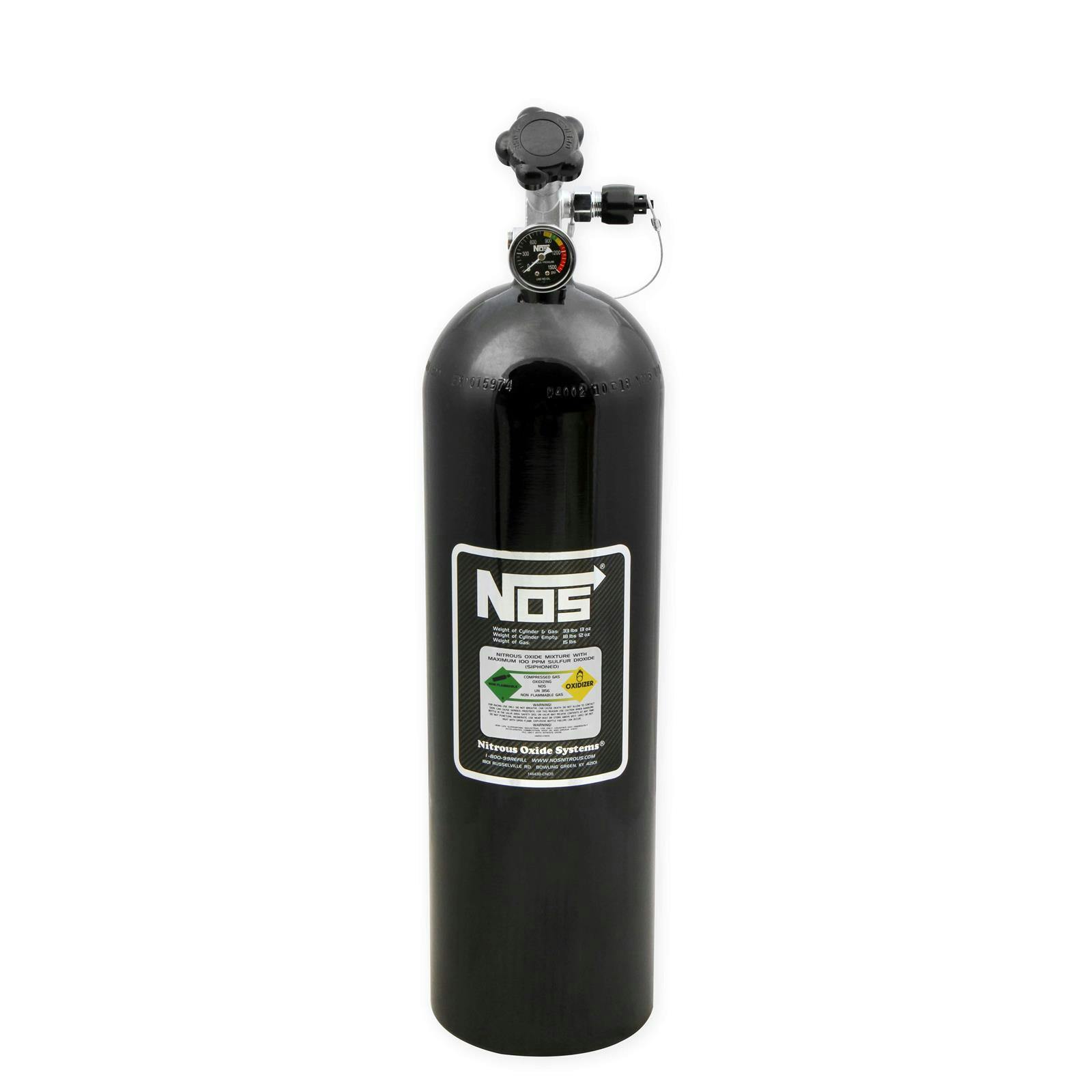 NOS 14750B-ZR1NOS Nitrous Bottle, 10 Pound, Super Hi Flo, Black