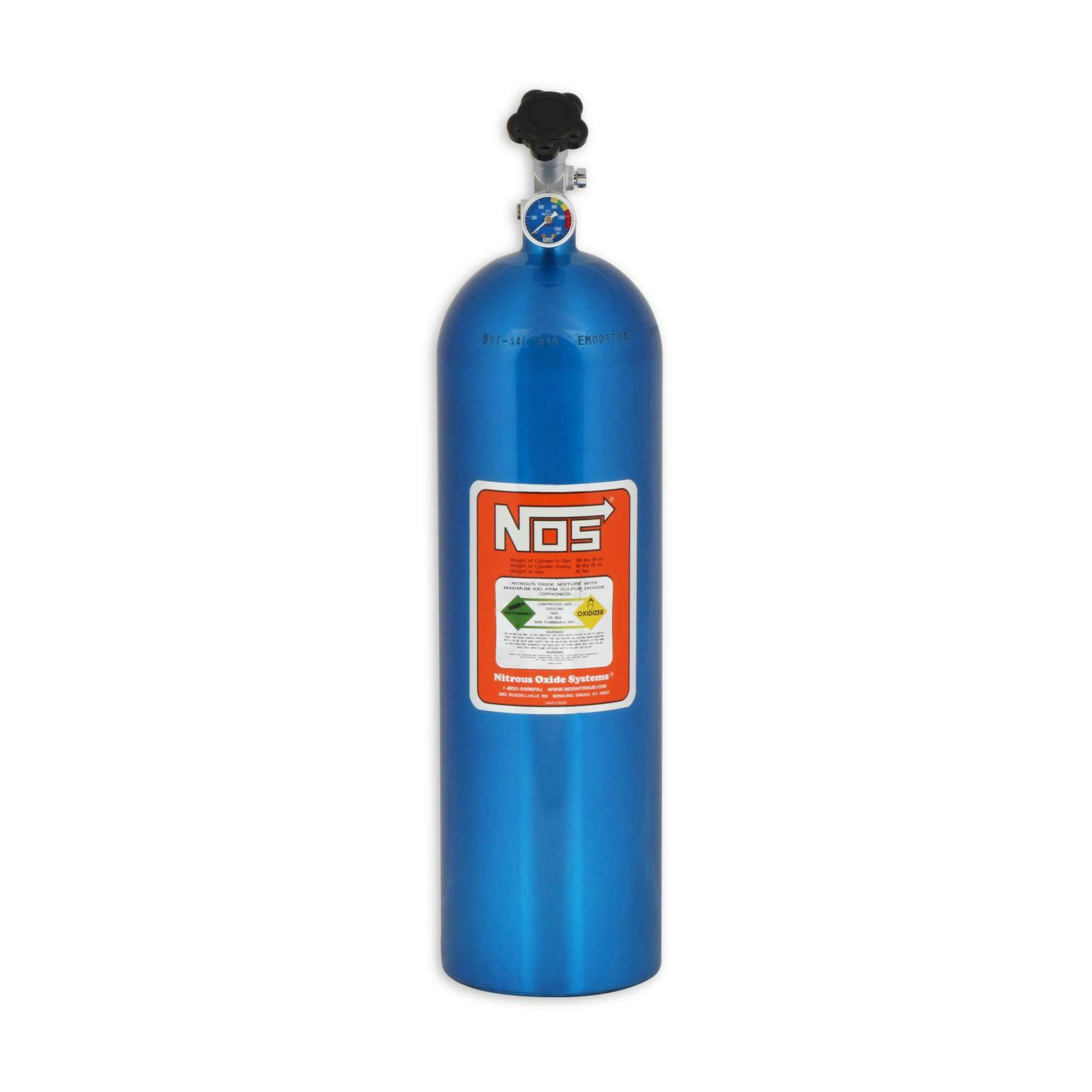 NOS 14750NOS 1 Nitrous Bottle w/ Hi-Flow Valve, Electric Blue, 5 Pound