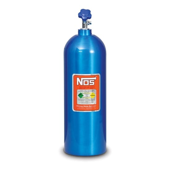 NOS 14760NOS Nitrous Bottle w/ Hi-Flow Valve, Electric Blue, 20 Pound