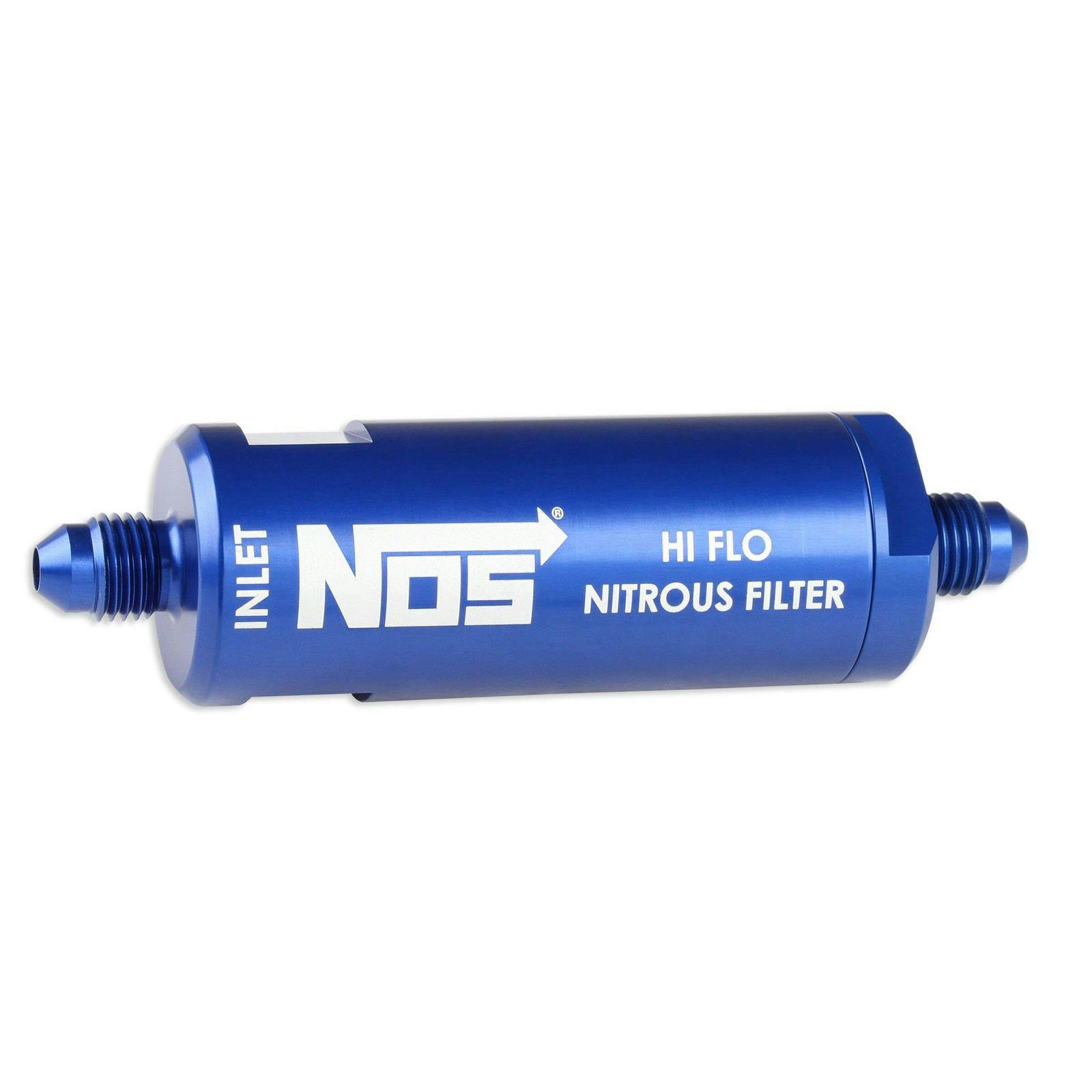 NOS 15551NOS In-Line Hi-Flow Nitrous Filter, -4 AN, Blue