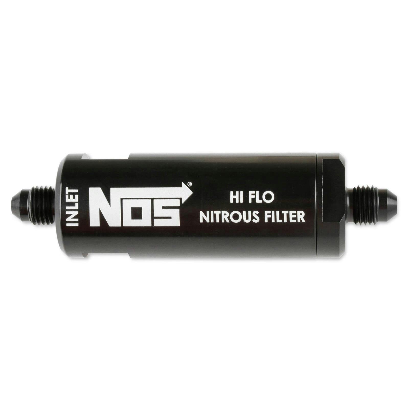 NOS 15555NOS In-Line Hi-Flow Nitrous Filter, -4 AN, Black