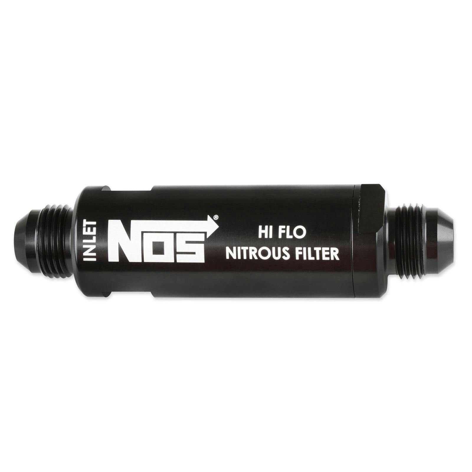 NOS 15559NOS In-Line Hi-Flow Nitrous Filter, -8 AN, Black