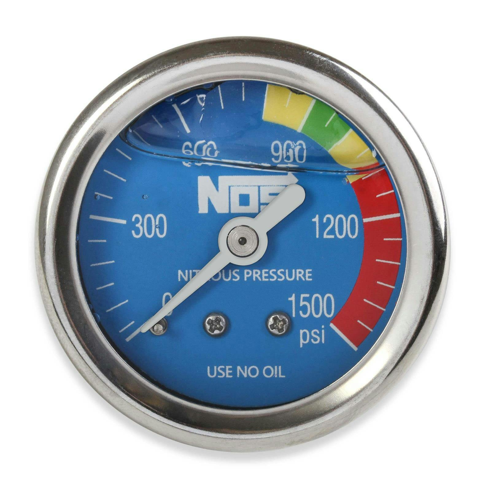 NOS 15918NOS Liquid Filled Nitrous Gauge, 1-1/2 Inch, Blue