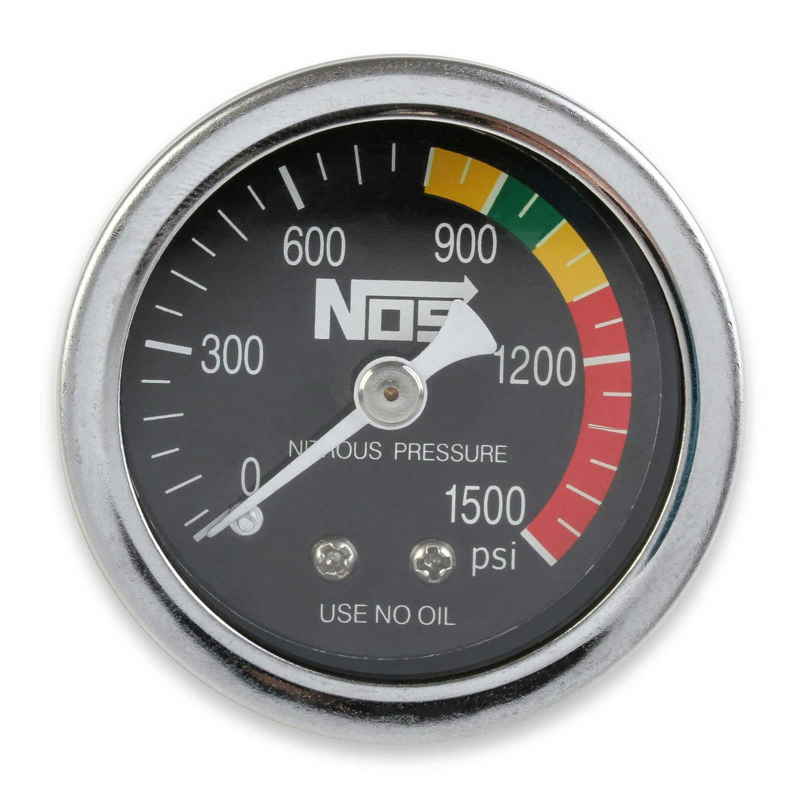 NOS 15925NOS Nitrous Gauge with Adapter, 1-1/2 Inch, Black