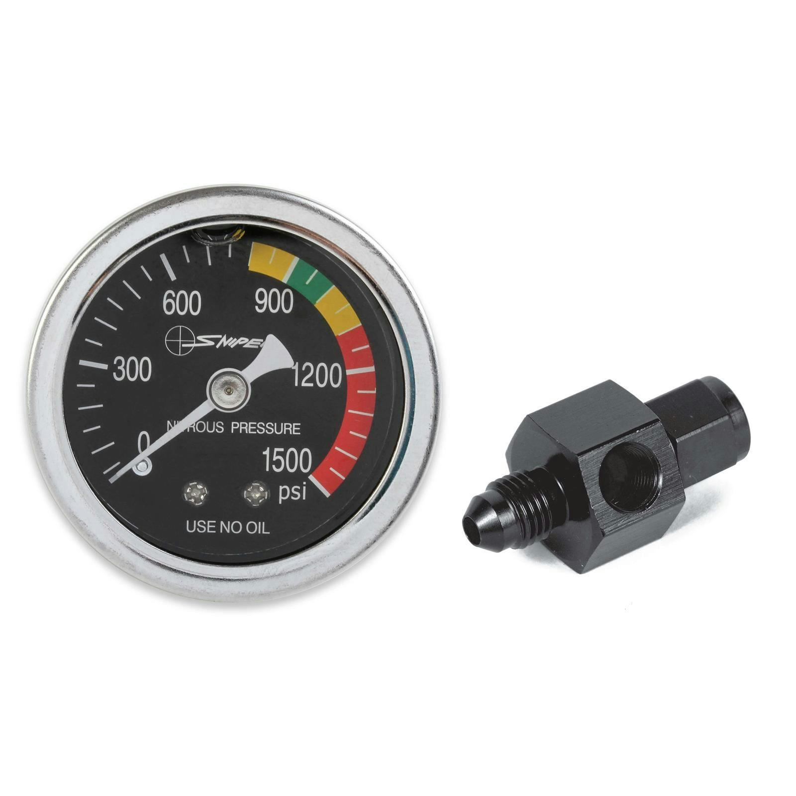 NOS 15953NOS Sniper 1-1/2 Inch Nitrous Gauge, -4, Liquid Filled