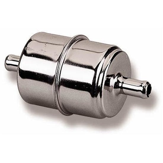 Holley 162-523 Universal Fit Chrome Fuel Filter for 3/8 Inch Fuel Line
