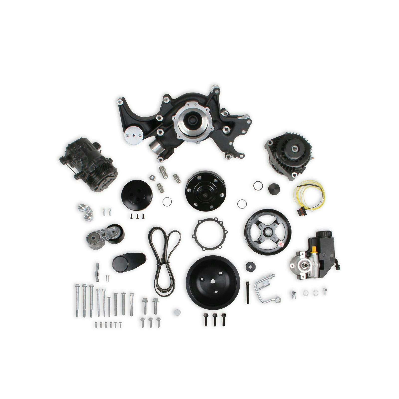 Holley 20-242BK BBC Mid-Mount Complete Accessory System, Black