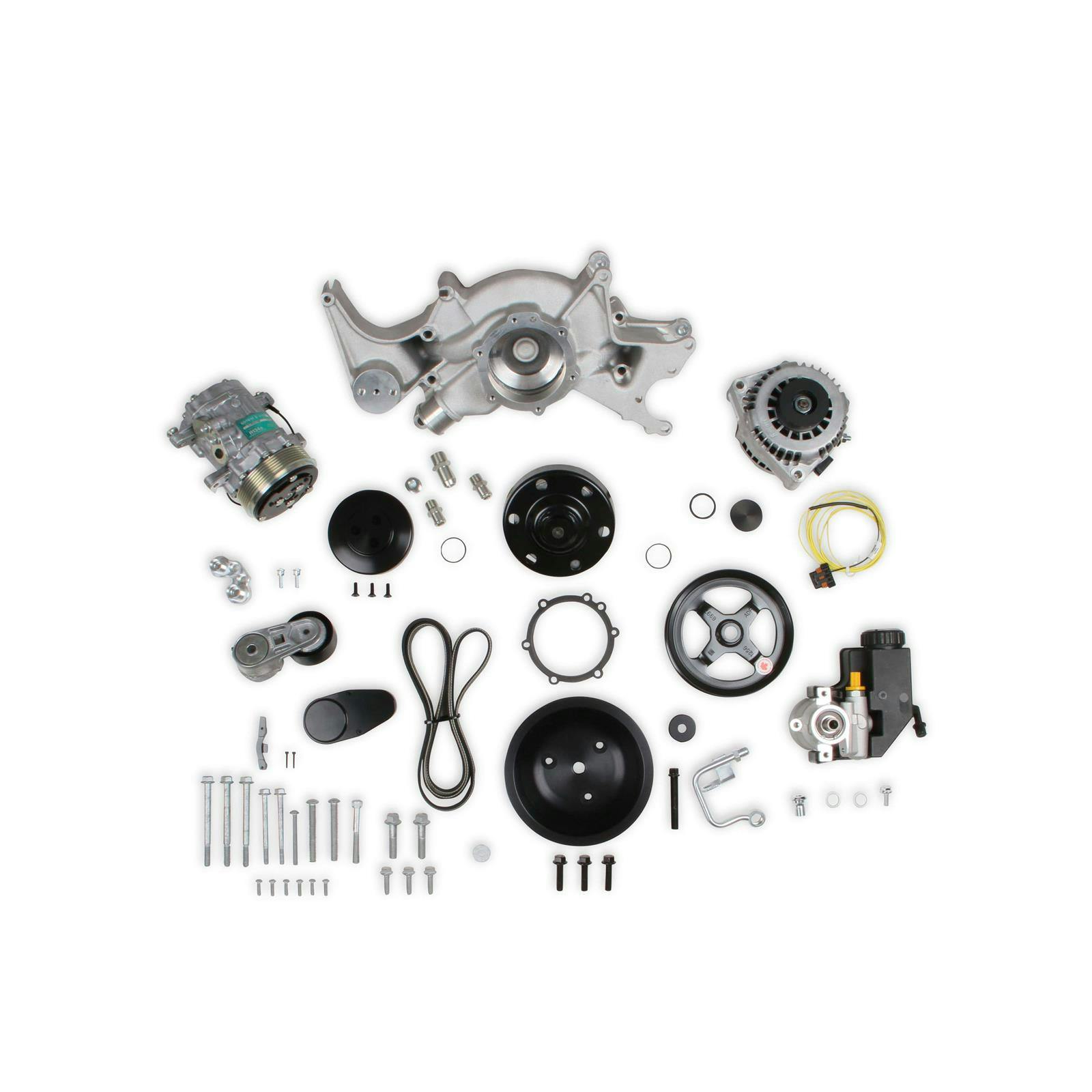 Holley 20-242 BBC Mid-Mount Complete Accessory System, Natural