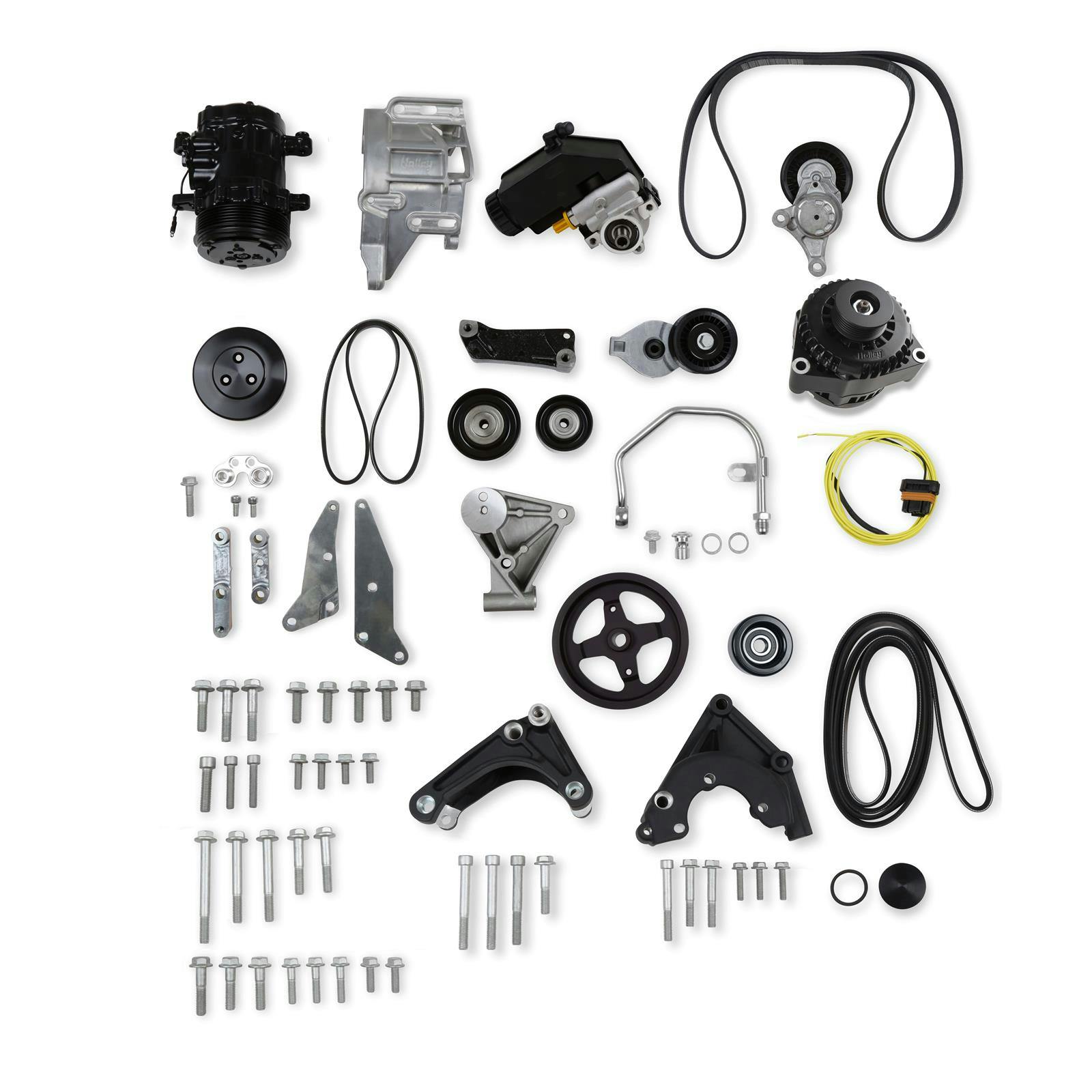 Holley 20-163BK LSA/LS Complete Accessory Drive Brackets, Black