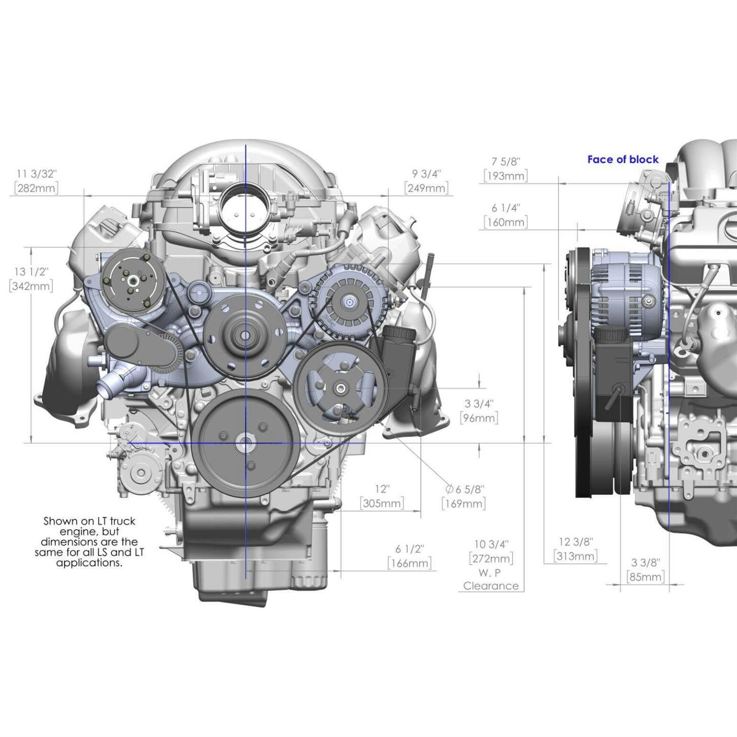 Holley 20-185BK LS Engine Accessory Drive Kit, Mid Mount