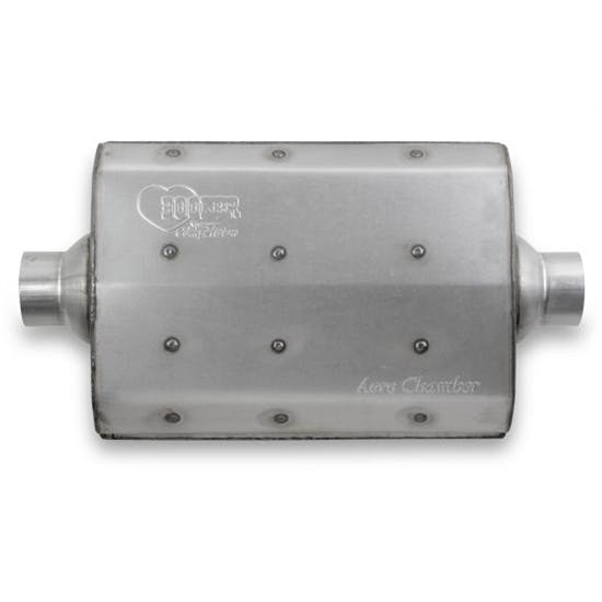 Hooker 21516HKR Aero Chamber Muffler, Single 2-1/2 Inch Center Inlet