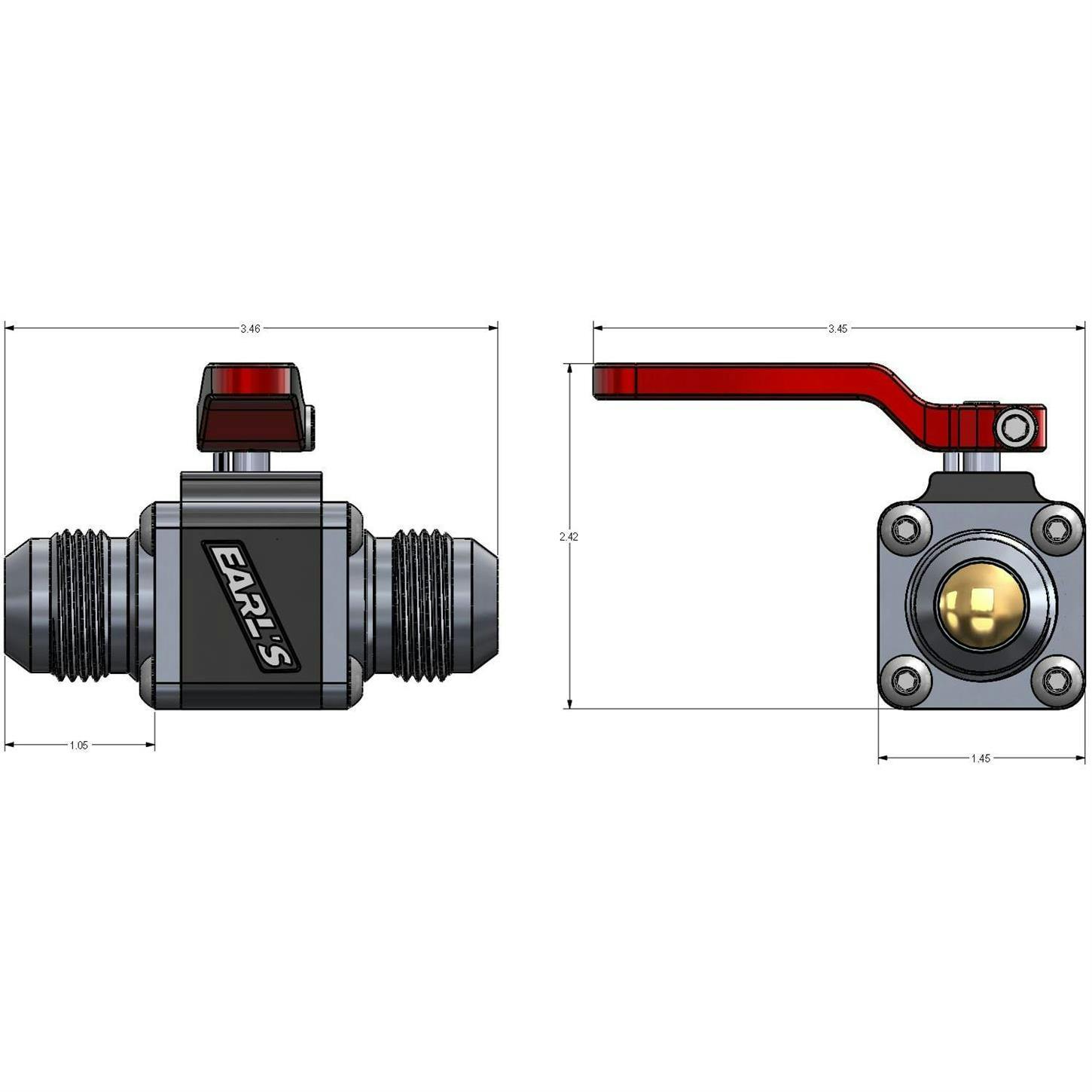 Earls 230512ERL Ultrapro Ball Valve -12 An Male To Male