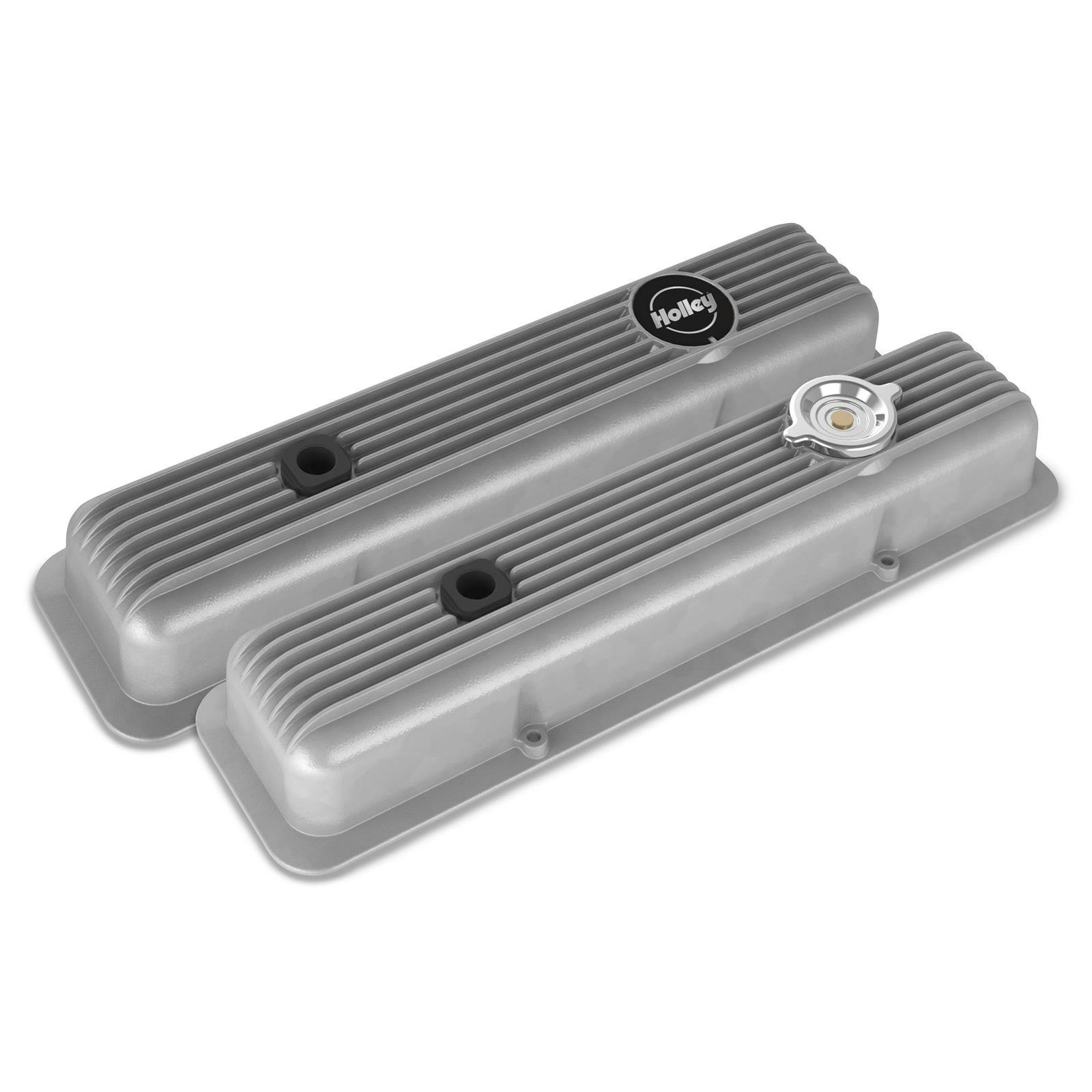 Holley 241-134 Muscle Series Valve Covers, SBC, Natural Finish