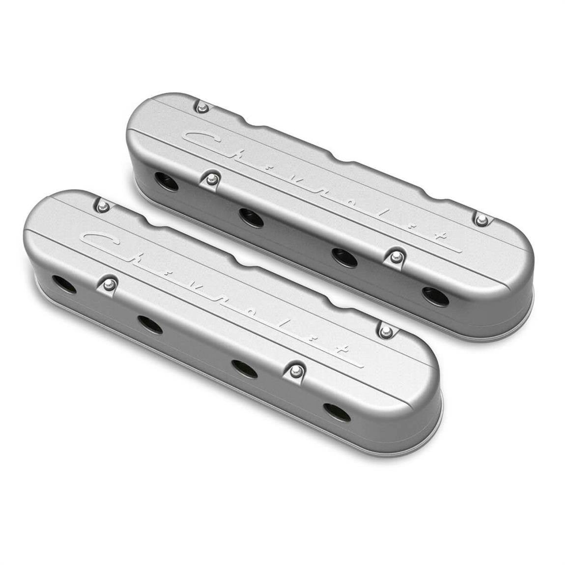 Holley 241-175 2-Pc Chevrolet Script LS Valve Covers, Natural