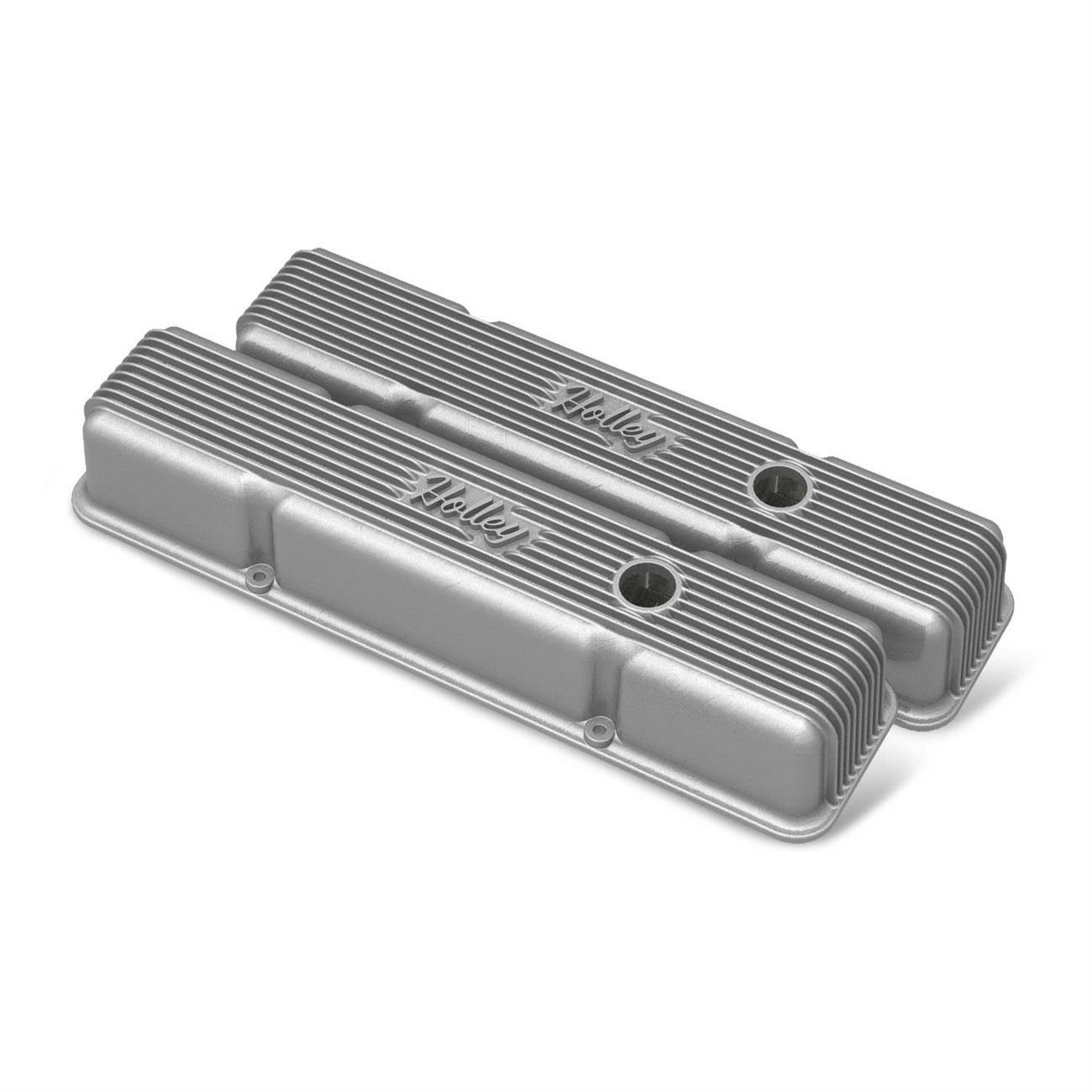 Holley 241-240 1958-1986 SBC Valve Covers w/ Emission Port, Raw