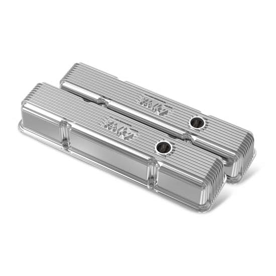Holley 241-241 1958-1986 SBC Valve Covers w/ Emission Port, Polished