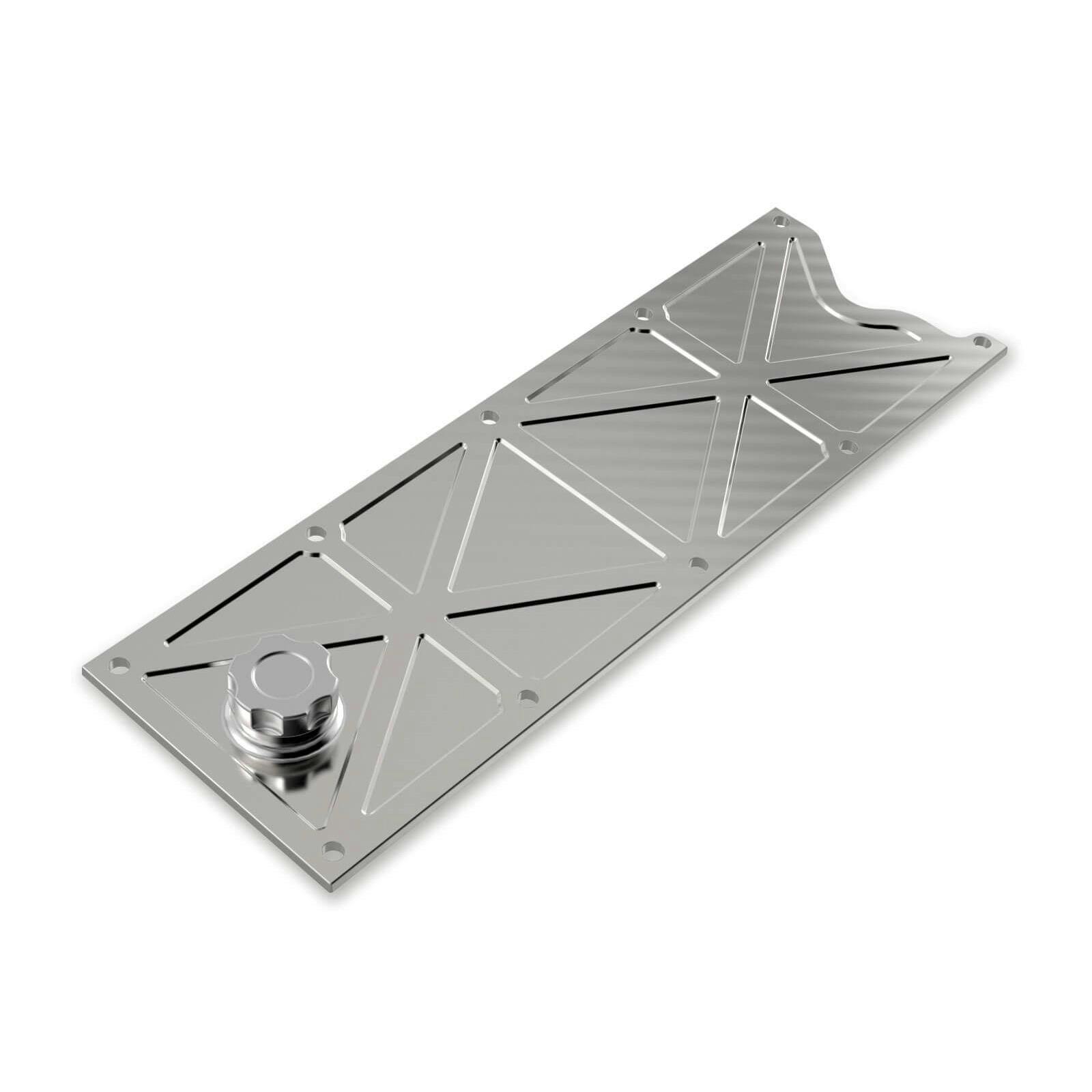 Holley 241-367 LS Valley Cover with Oil Fill, Natural Billet