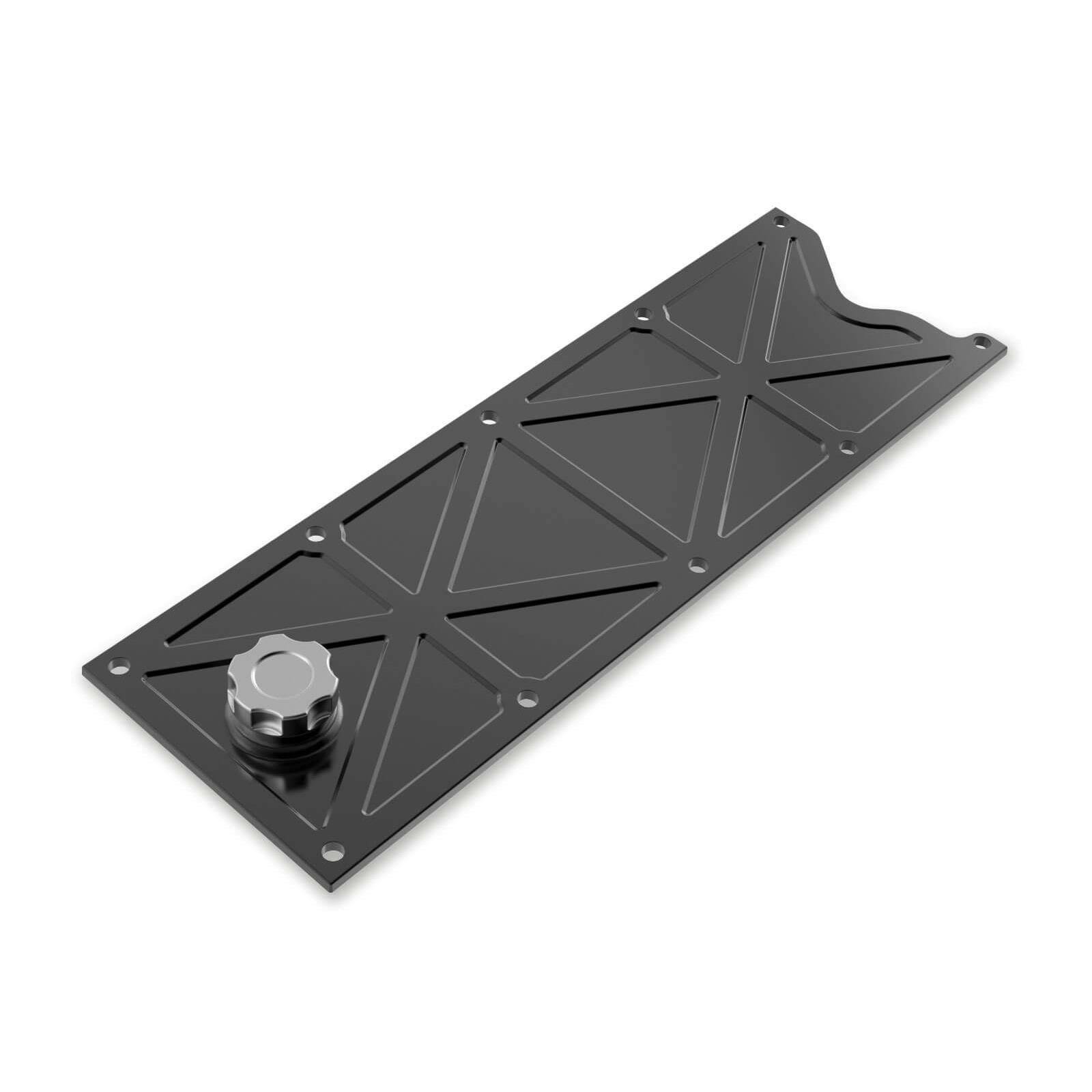 Holley 241-369 LS Valley Cover with Oil Fill, Black Billet