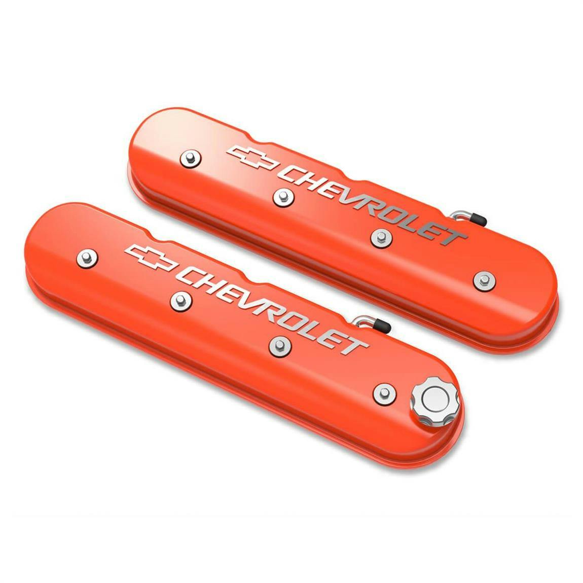 Holley 241-403 Tall LS Valve Cover w/ Bowtie Logo, Factory Orange