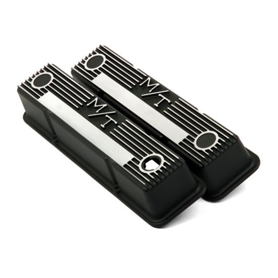 Holley 241-83 SB Chevy M/T Valve Covers, Satin Black, Cast Aluminum