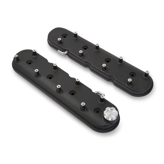 Holley 241-91 Aluminum LS Valve Covers, Black Krinkle
