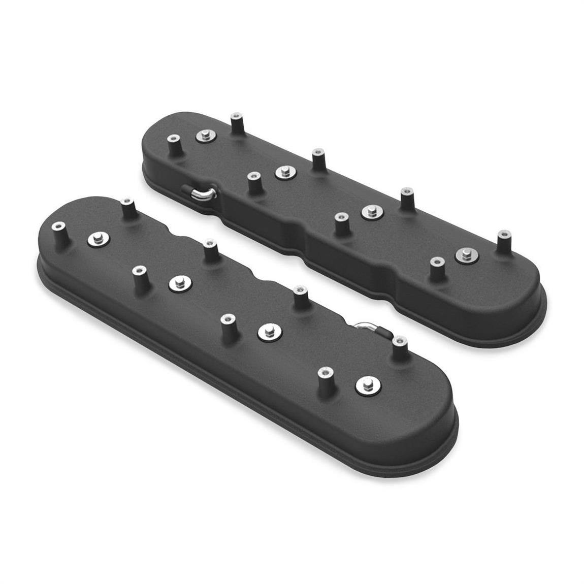 Holley 241-97 Tall LS Valve Covers For Dry Sump, Satin Black