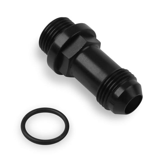 Holley 26-153-1 Long Male Fuel Inlet Fitting, -8 AN, Black