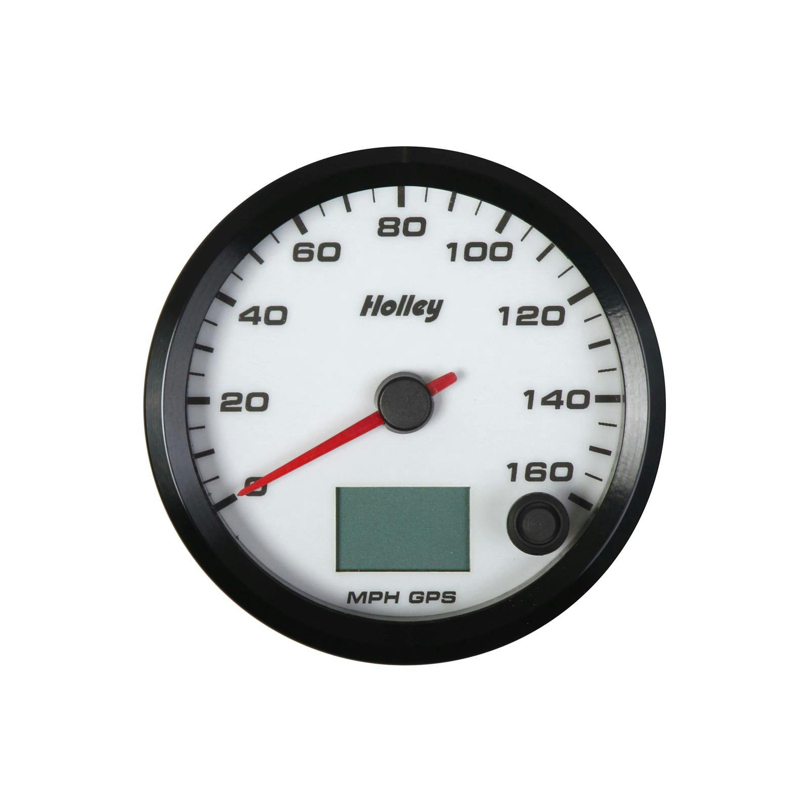 Holley 26-612W Analog Style GPS Speedometer, 160 MPH White 3-3/8"