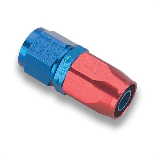 Earls 300124ERL Auto-Fit Hose End, AN24, Red/Blue, Straight