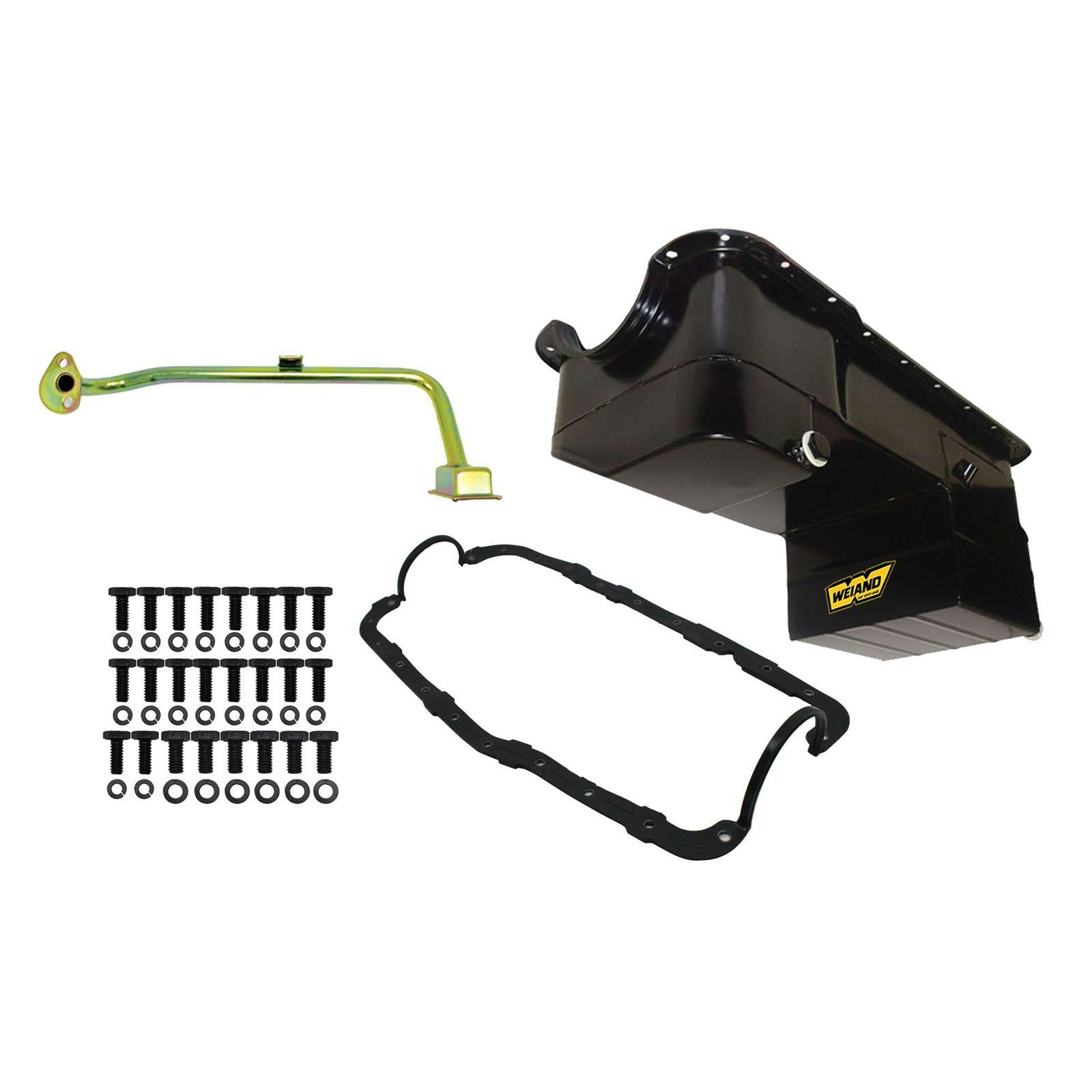 Weiand 5038WND Oil Pan Kit, Fabricated, 1979-93 Mustang, Black