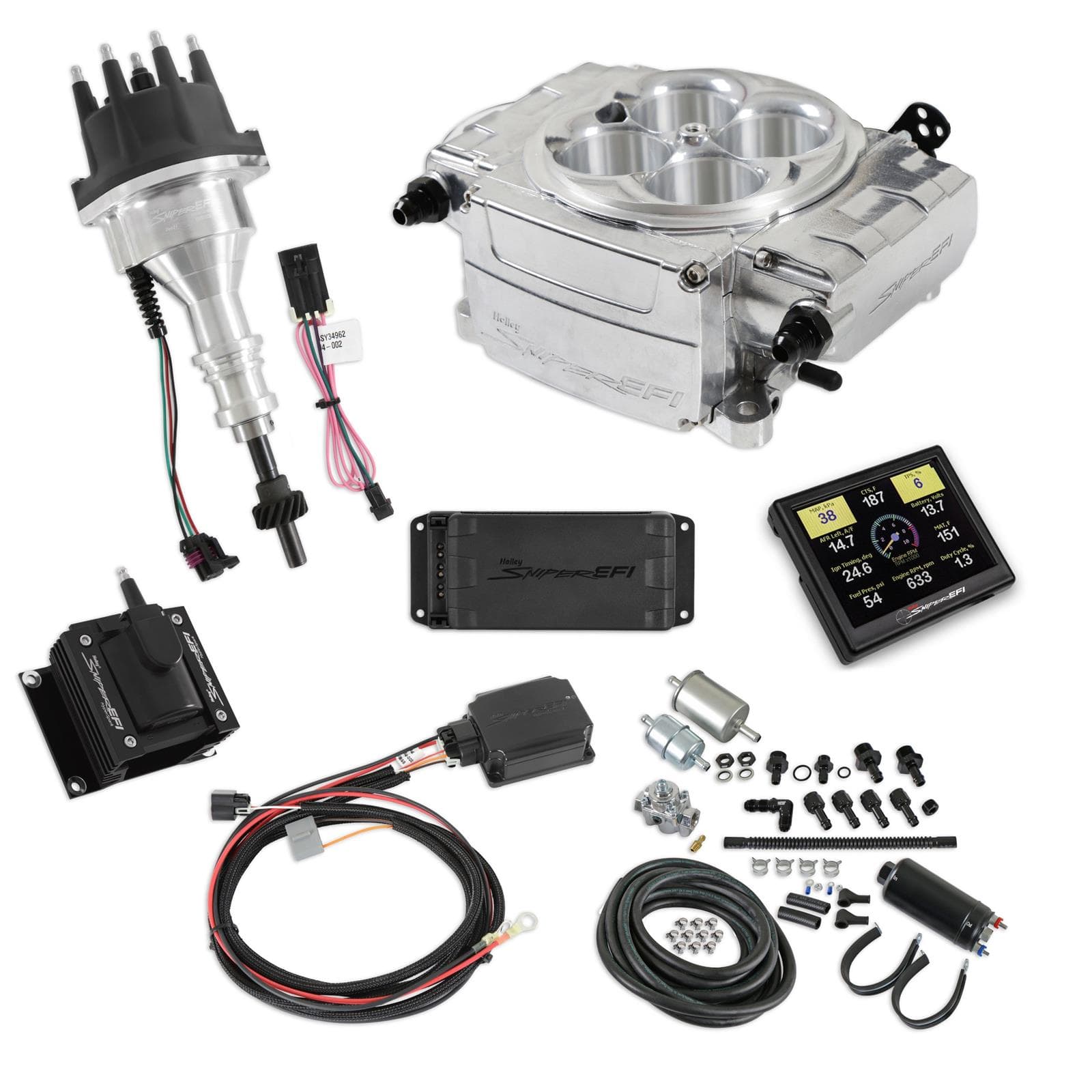 Holley Sniper 2 550-510-3PK-SBF EFI Bundle w/ HyperSpark Ignition