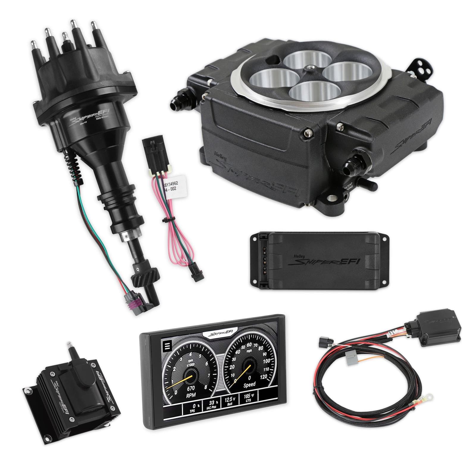 Holley Sniper 2 550-511-5PX-SBF EFI Bundle w/ HyperSpark Ign. SBF