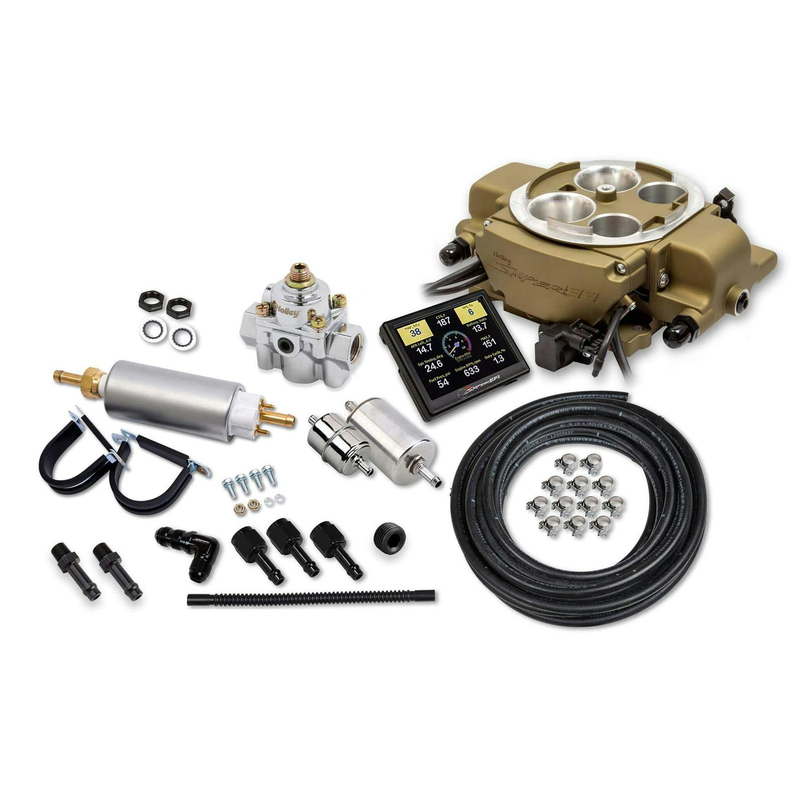Holley Sniper 550-869K EFI Quadrajet Master Kit, Gold Finish