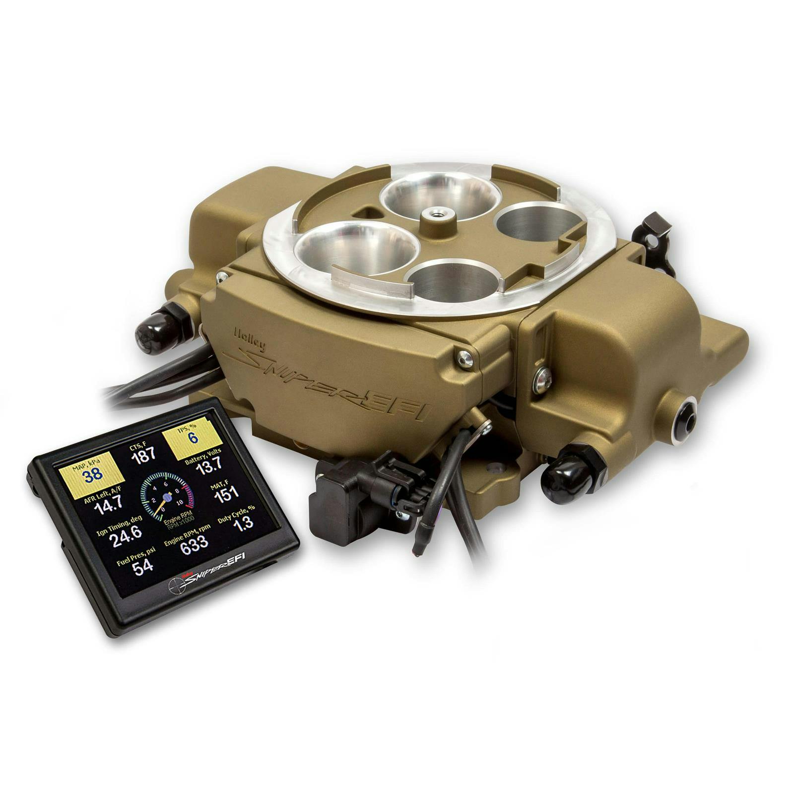 Holley Sniper 550-869 EFI Quadrajet, Classic Gold Finish