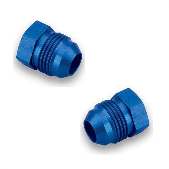 Earls 580604ERL -4 AN Flare Plug Fitting, Blue Anodized, Pair