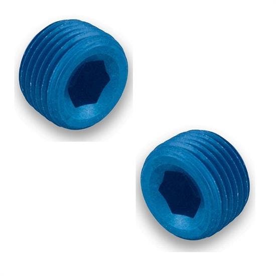 Earls 593204ERL 3/8 Inch NPT Internal Plug, Blue Anodized, Aluminum