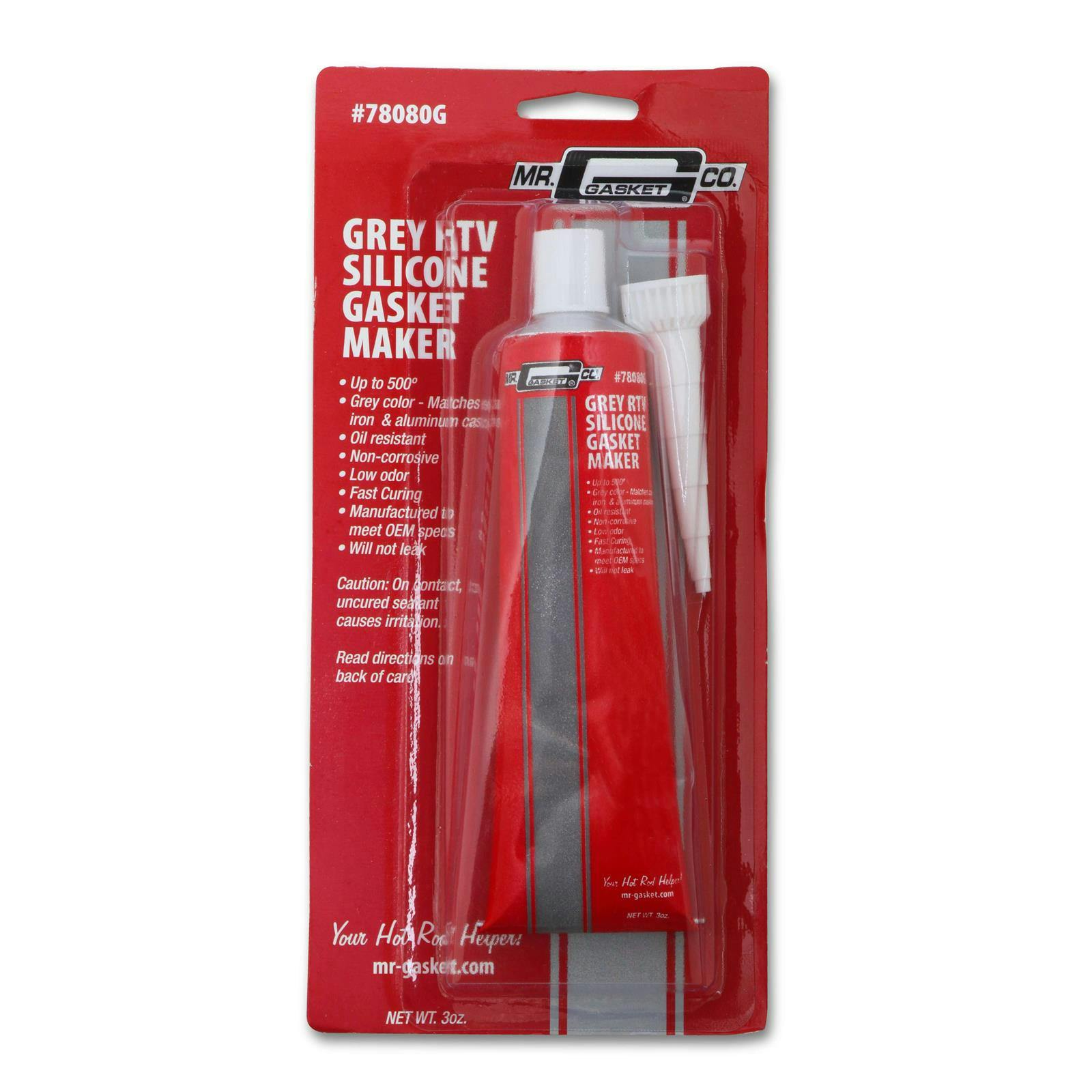 Mr Gasket 78080G Silicone RTV, Grey, 3 oz Tube