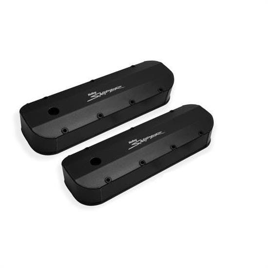 Holley Sniper 890002B Fabricated Valve Covers, 1965-00 BBC, Black