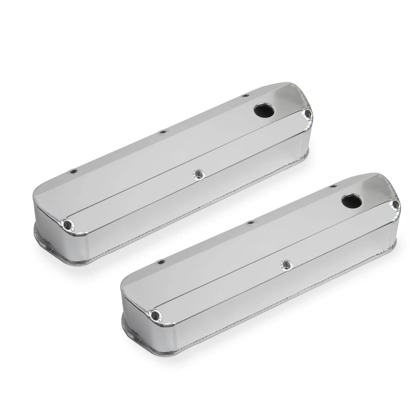 Holley Sniper 890012 Fabricated Valve Covers, 1962-85 SBF, Silver
