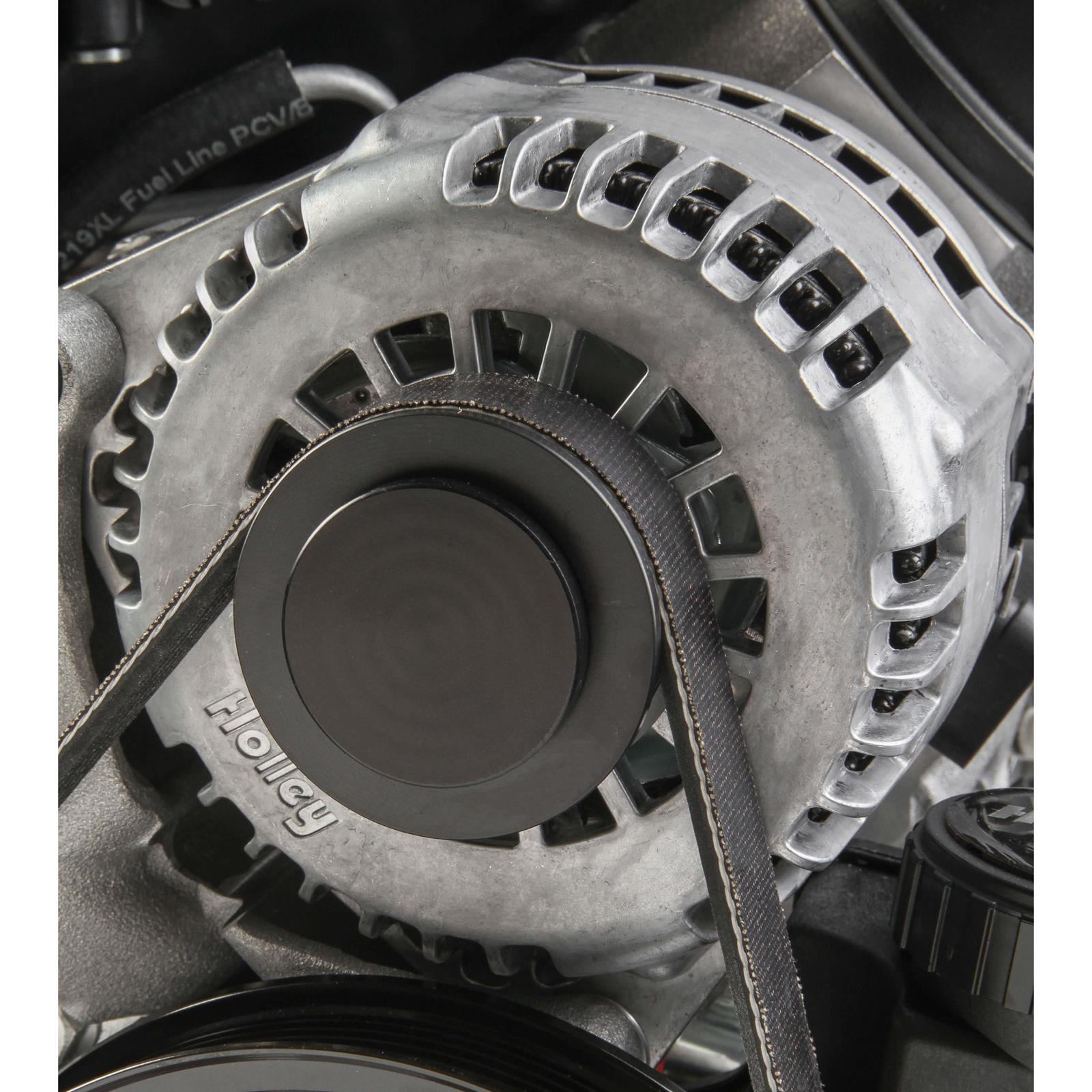 Holley 97-187 Alternator Pulley Cover, Black
