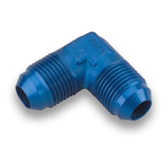 Earls 982108ERL Blue Anodied 90 Degree -8 AN Male Elbow, Aluminum