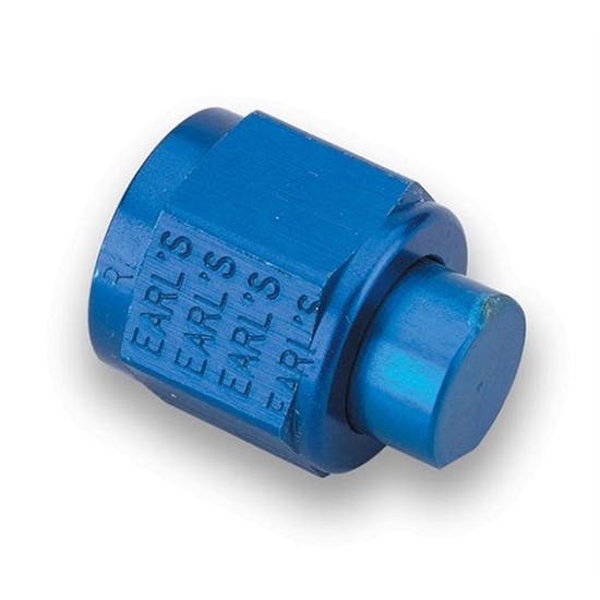 Earls 992912ERL Aluminum -12 AN Flare Fitting Cap, Blue Anodized
