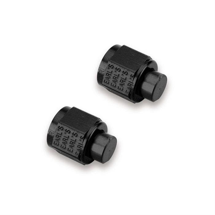 Earls AT592906ERL Aluminum -6 AN Flare Fitting Cap, Black, Pair
