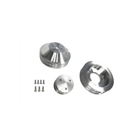 Scott Drake B-F142 67-70 Ford 390-428 Billet Pulley Kit W/O A/C
