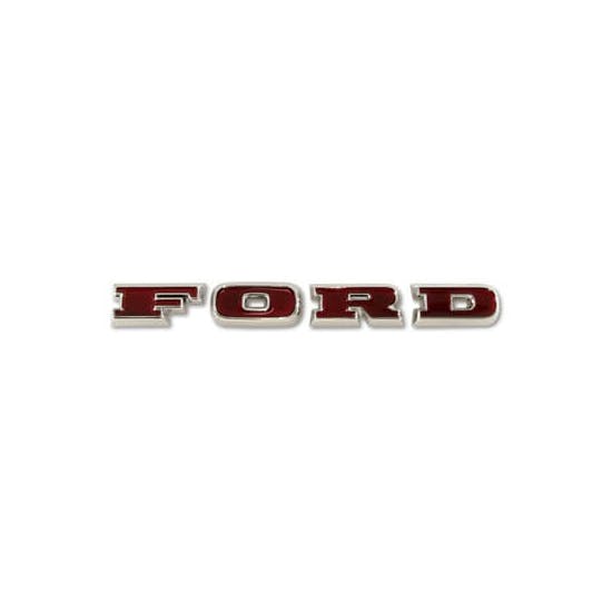 Scott Drake C7TZ-8316-S 67-77Ford Grill Letters Chrome W/ Red