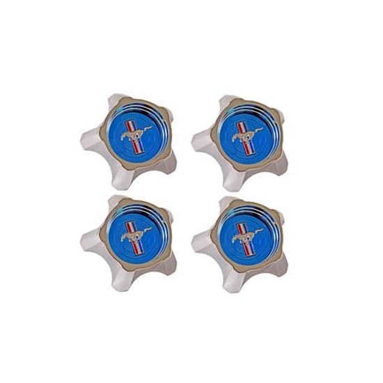 Scott Drake C7ZZ-1130-AK 67 Ford Styled Hubcaps, Blue, 4 pc