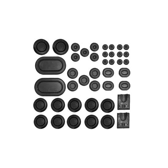 Scott Drake C9ZZ-6511135-K 69-70 Ford Rubber Grommet Plugs, 44pc