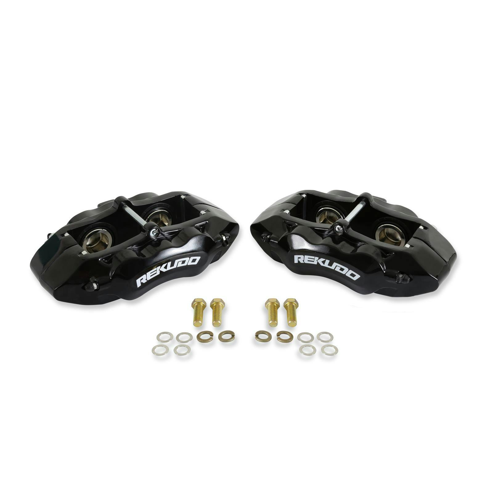 Rekudo RK400-10 JL8 Front Brake Calipers, Black 70-81 Camaro,Logo